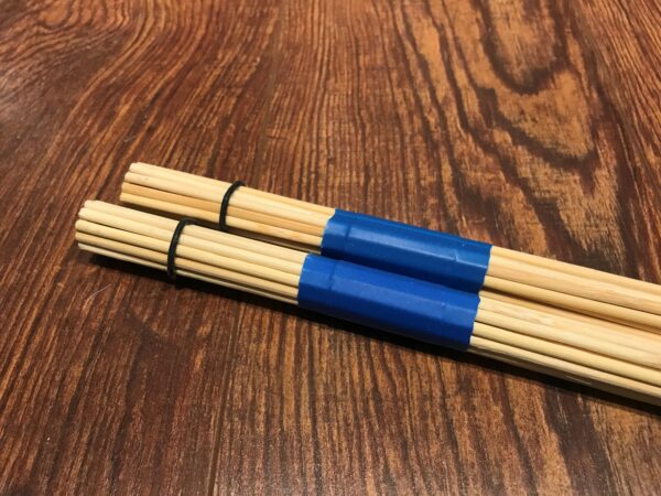 Blue multi rods drum stick pair close