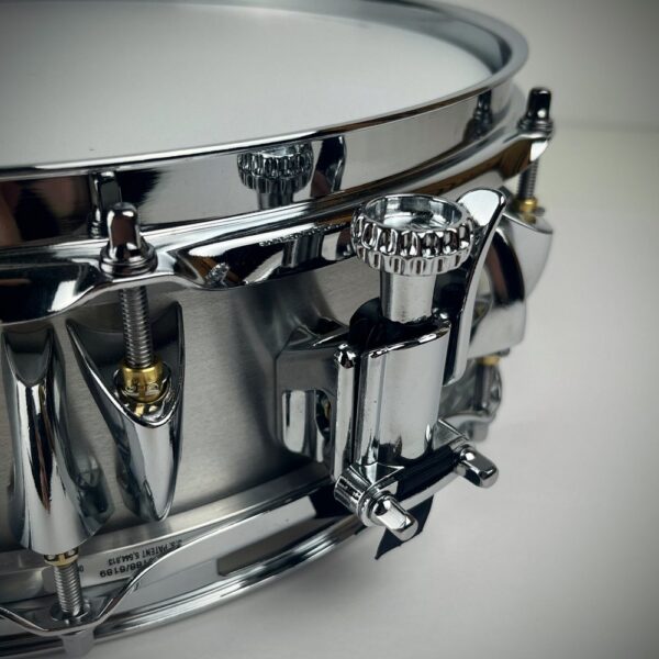 INDe SBMX Piccolo Snare Throw Off Chrome Shown on Drum