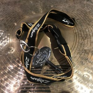 Zildjian chrome drum key with logo lanyard