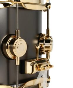 DW Collector's Series Black Satin Over Brass with Gold Hardware 6.5x14 Snare Drum Snare Butt