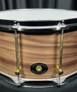 Noble And Cooley Solid Shell 7x14 Walnut Snare Drum with Brass Tube Lugs Front