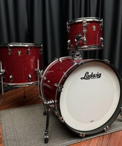 Ludwig USA Drums Used Classic Maple Red Sparkle 12 16 20 Kit 9 Ludwig Used Classic Maple USA Red Sparkle Kit 12 , 16, 20 Side View Level
