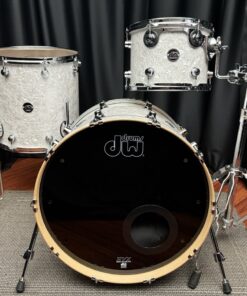 Used Drum Workshop Performance Series Maple White Marine Pearl Three Piece Drum Set Audience View
