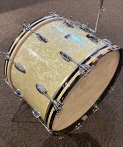 Slingerland Vintage White Marine Pearl Fourteen By Twenty Two Bass Drum Overhead