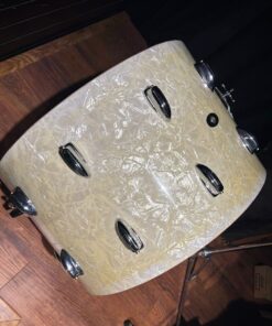 Slingerland Vintage White Marine Pearl Fourteen By Twenty Two Bass Drum Exterior With Heads Off