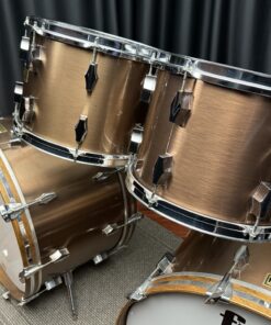 Fibes Drums Vintage Fiberglass 13, 14, 16, 2) 24 Copper Wrap Kit 23 Fibes Vintage Double Bass Drum Set Copper Wrap Toms and bass drums