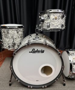 Ludwig Custom Classic Maple in Ltd. White Abalone Four Piece Kit Front
