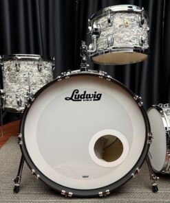 Ludwig Custom Classic Maple in Ltd. White Abalone Four Piece Kit front level