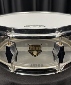 Fibes Used Austin Crystalite Five by Thirteen Inch Clear Acrylic Snare Drum