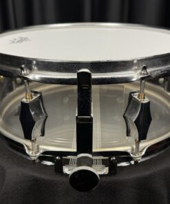 Fibes Used Austin Crystalite Five by Thirteen Inch Clear Acrylic Snare Drum SFT Throw Off