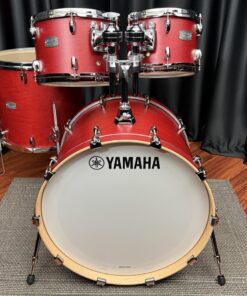 Yamaha Tour Custom Maple Candy Apple Satin Four Piece Set Front View