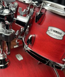Yamaha Tour Custom Maple Candy Apple Satin Four Piece Set Close Up