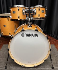 Yamaha Tour Custom Four Piece Set Caramel Satin with Twenty Two Inch Bass Drum Front View