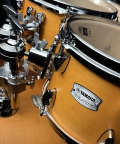 Yamaha Tour Custom Four Piece Set Caramel Satin with Twenty Two Inch Bass Drum Close Up