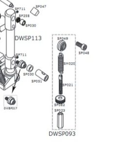 DW Rocker Upper Steel for 9000 Series Pedals Shown in Schematic
