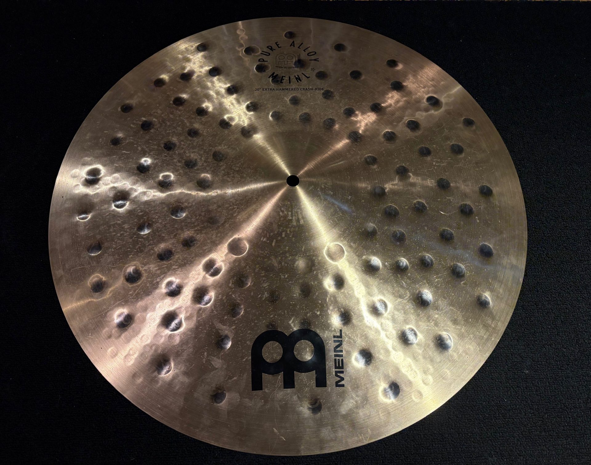 Meinl Used Pure Alloy 20 in. Extra Hammered Crash Ride Cymbal 2178g 1 Meinl Used Twenty Inch Pure Alloy Crash Ride Cymbal