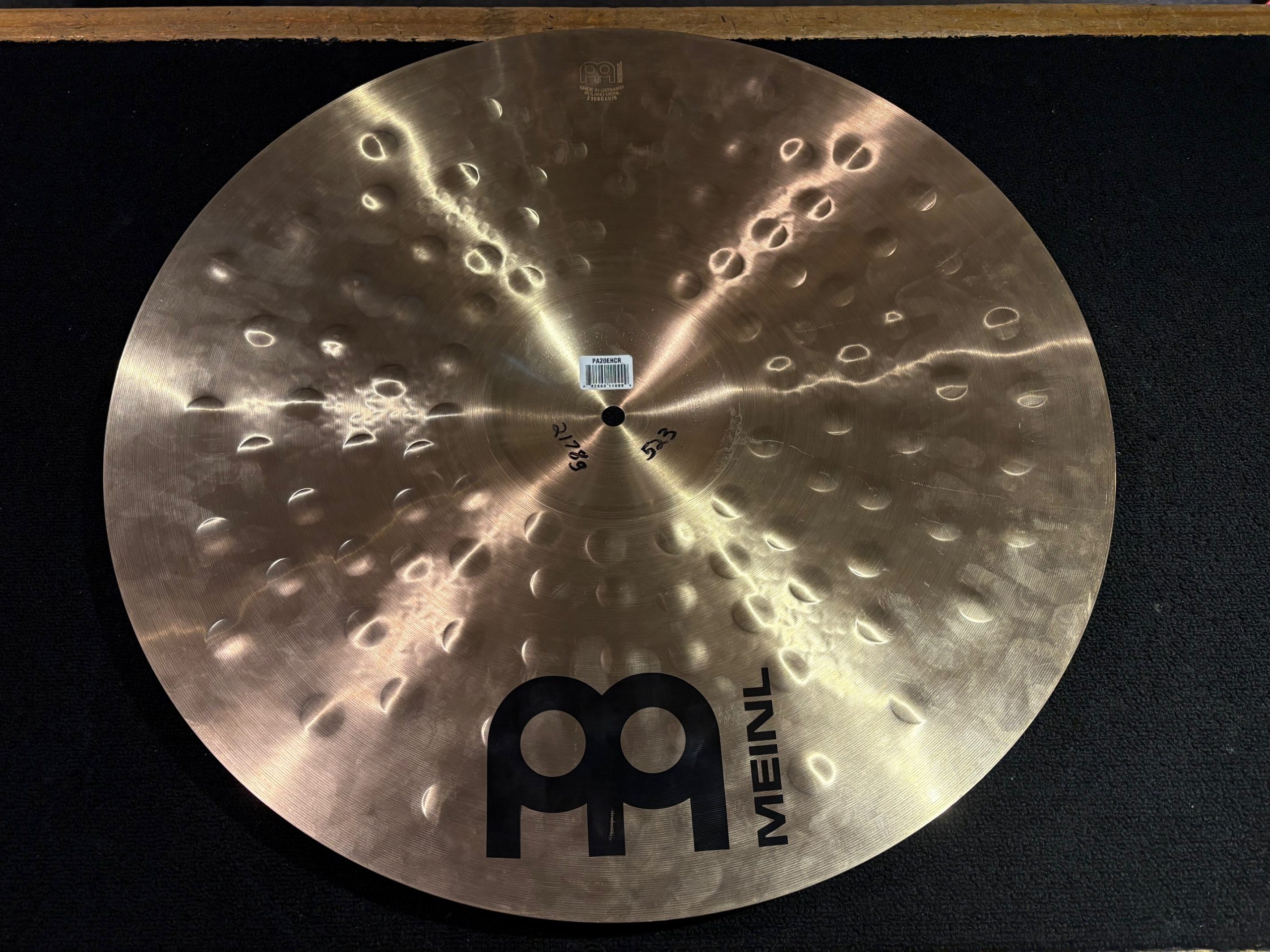 Meinl Used Pure Alloy 20 in. Extra Hammered Crash Ride Cymbal 2178g 3 Meinl Used Twenty Inch Pure Alloy Crash Ride Cymbal Underside