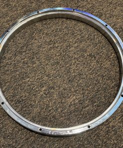 Used Signia 14 in. 10 lug Die-Cast Aluminum Snare Batter Hoop Chrome Underside