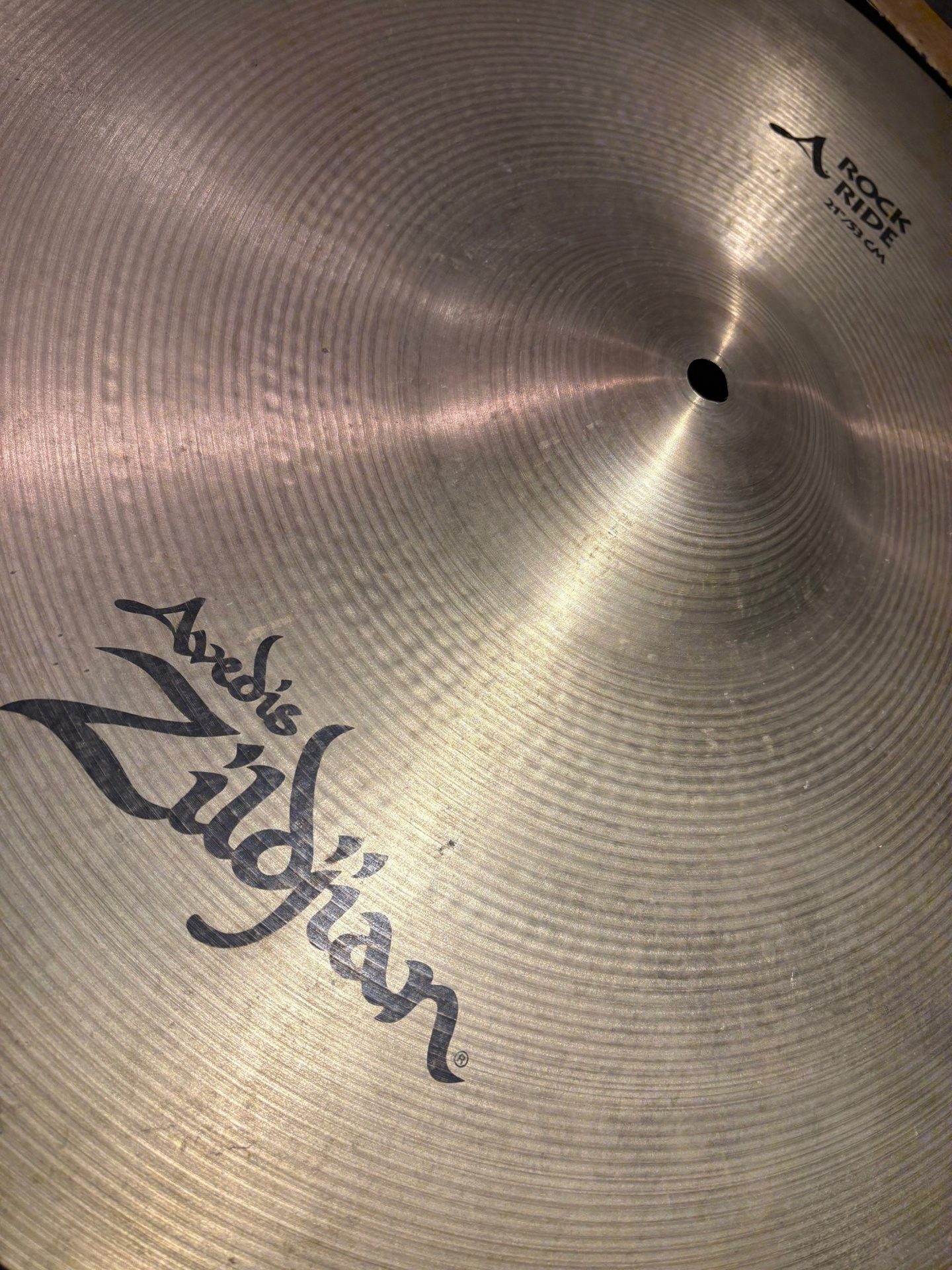 Zildjian Used A 21 in. Rock Ride Cymbal 3290g 2 Zildjian Used A 21 inch Rock Ride Cymbal Bell and Logo