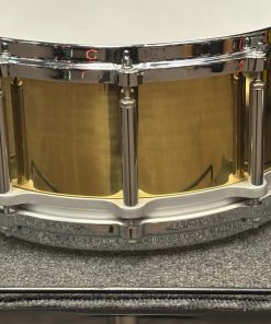 Pearl Used Free Floating Brass 6.5x14 80s Snare Drum 11 Pearl Used Brass Shell Free Floating 6.5x14 Snare Drum Snare Back side