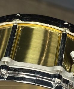 Pearl Used Free Floating Brass 6.5x14 80s Snare Drum 12 Pearl Used Brass Shell Free Floating 6.5x14 Snare Drum Snare small scratch