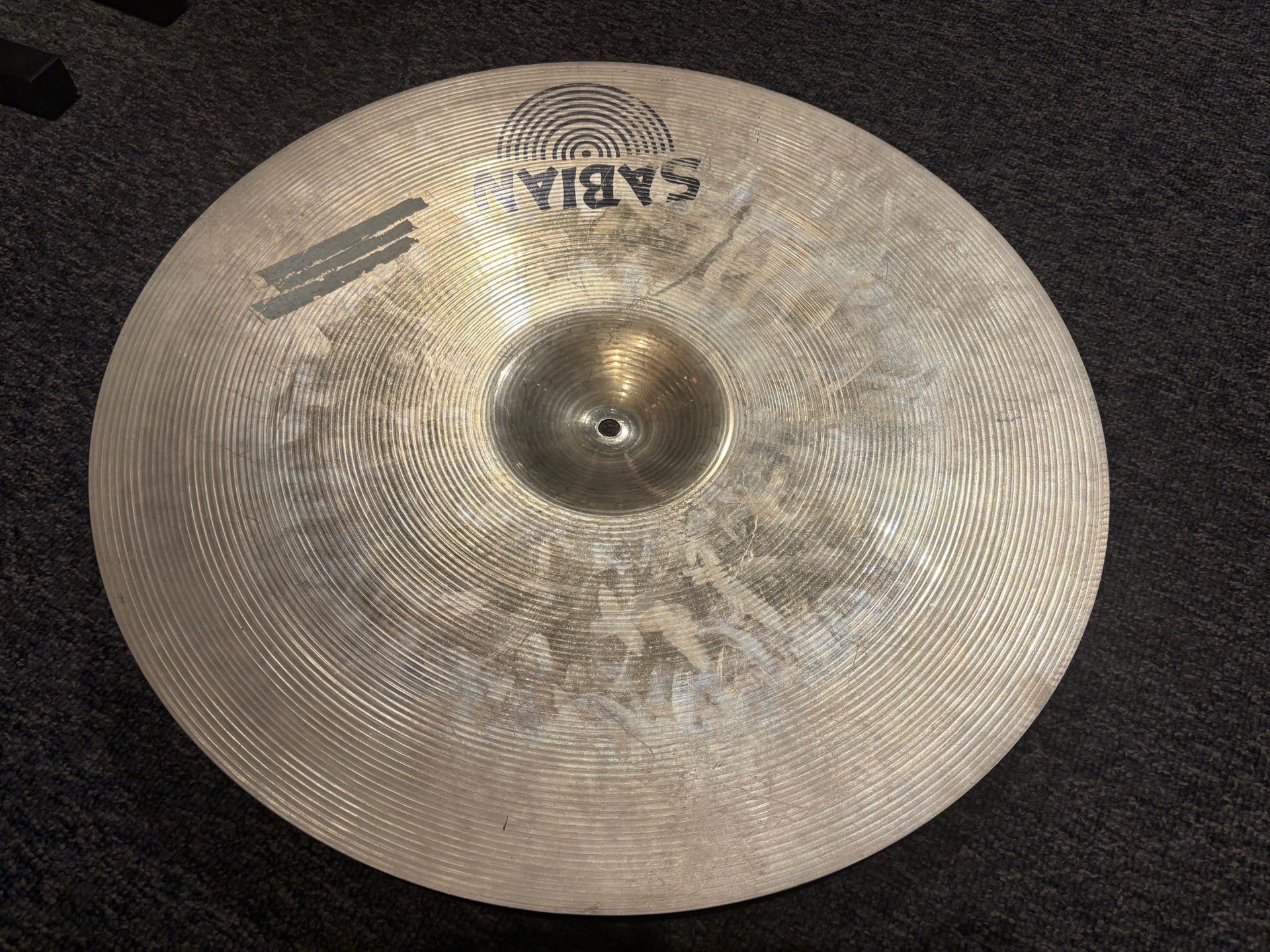Sabian Used AA 21 in. Dry Ride Cymbal Brilliant 3335g 3 Sabian Used AA 21 Inch Dry Ride Cymbal Underside