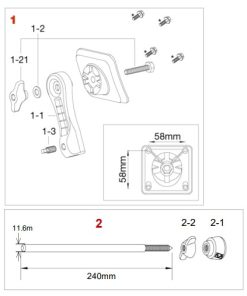 Tama complete spur pair chrome for Imperialstar bass drums made 2005-2011 Schematic