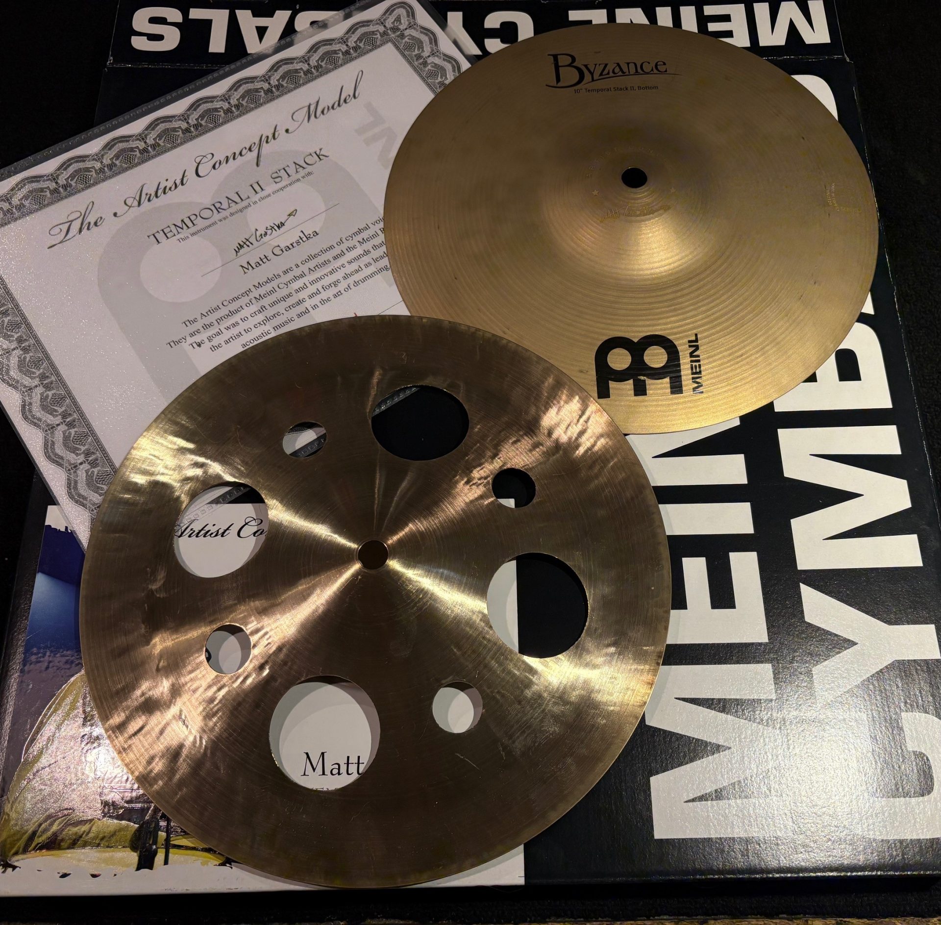 Meinl Used Artist Concept 10 in. Stack Temporal II Matt Garstka AC-TE2 3 Meinl Used Matt Garstka Temporal 2 10 Inch Cymbal Stack