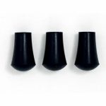 Danmar pack of three black rubber tips with three eighth inch inside diameter