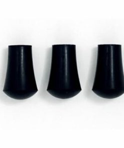 Danmar pack of three black rubber tips with three eighth inch inside diameter