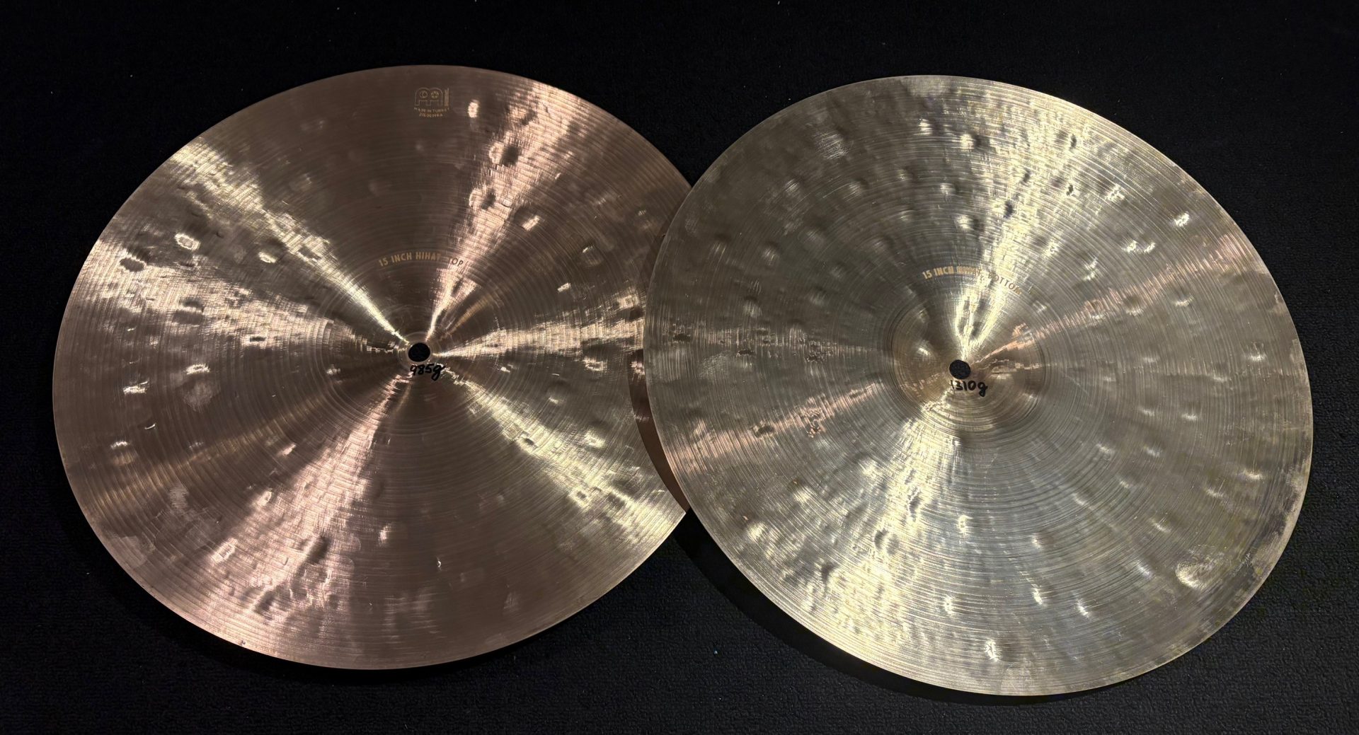 Meinl Demo Byzance 15 in. Foundry Reserve Hi Hat Cymbal Pair 985g T 1310g B 4 Meinl Demo Byzance 15 Inch Foundry Reserve Hi Hat Cymbal Pair Undersides