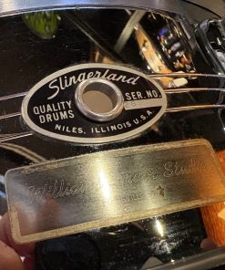 Slingerland Vintage Chrome Over Brass 5x14 Snare Drum Gene Krupa Sound King Badge