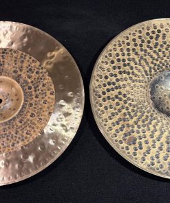 Paiste Used Signature Dark Energy Mark I 15 Inch Hi Hat Cymbal Pair Undersides