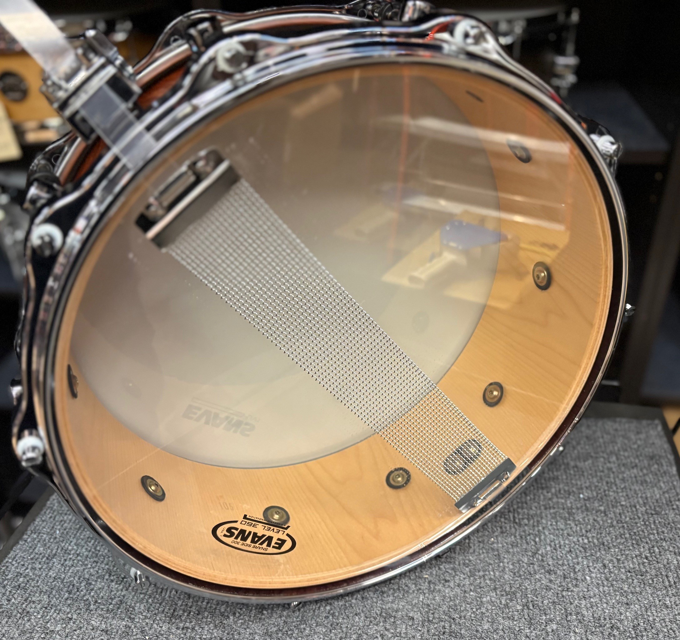 Used Sonor Designer 5 x 14 Snare Drum Maple Light Bubinga 4 Sonor Designer Maple Light 5x14 Inch Snare Drum Bubinga Snare Side