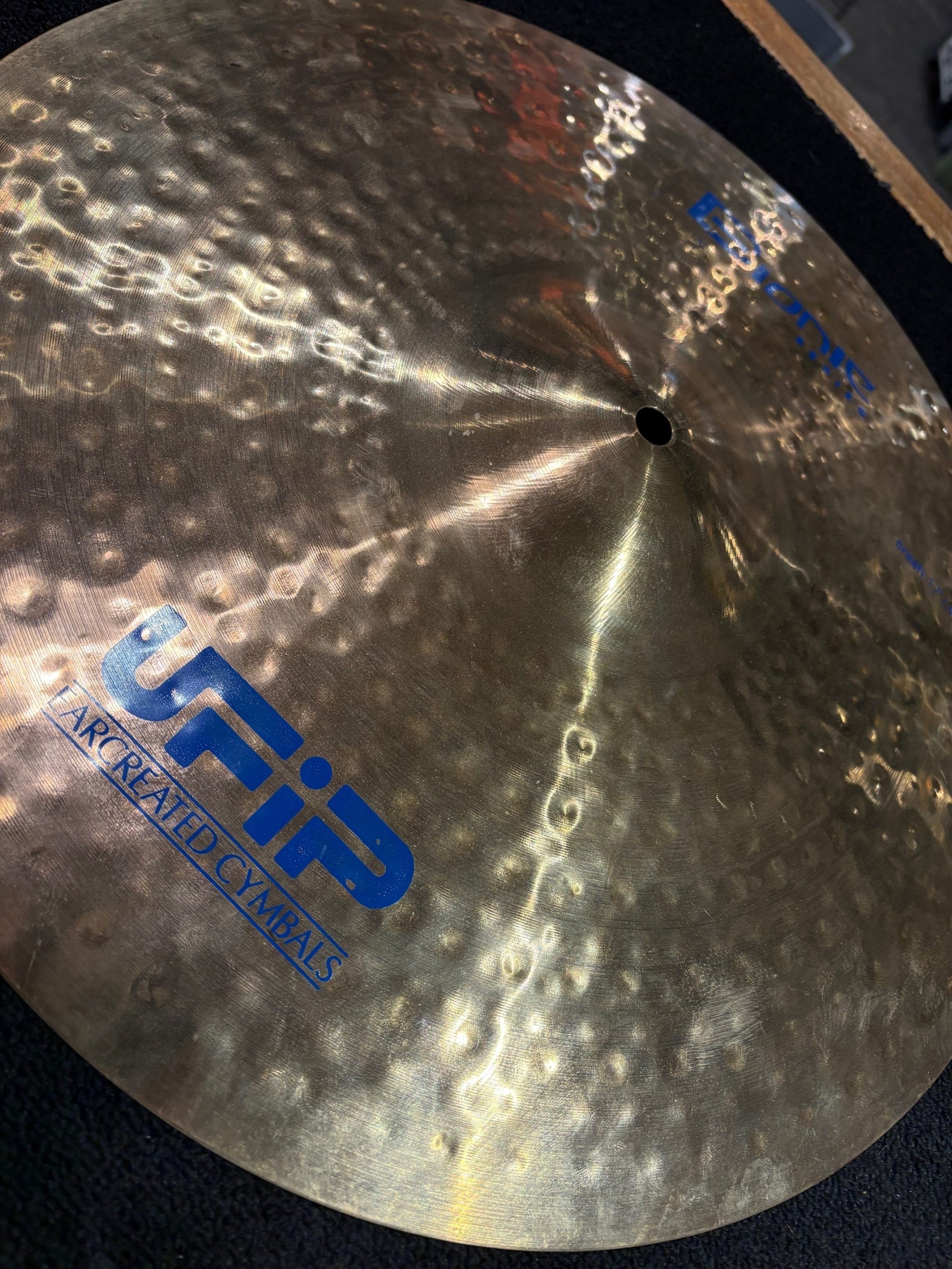 UFIP Used 17 in. Bionic Crash Cymbal 1278g 2 UFIP Used 17 Inch Bionic Crash Cymbal Bell and Logo