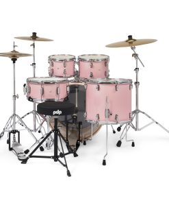 PDP Mainstage Five Piece Drum Kit Complete Pale Rose Player Side