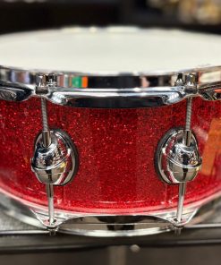 Premier Genista 5.5x14 Inch Birch Snare Drum in Red Sparkle Lacquer Back
