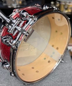 Premier Genista 5.5x14 Inch Birch Snare Drum in Red Sparkle Lacquer Snare Side