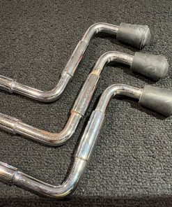 DW Used Set of Three 21 Inch Steel Floor Tom Legs Chrome Rubber Tips