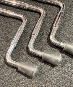 DW Used Set of Three 21 Inch Steel Floor Tom Legs Chrome Rubber Tips Alt