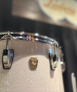Ludwig Used 3 Piece White Glass Glitter Classic Maple Kit Floor Tom Close