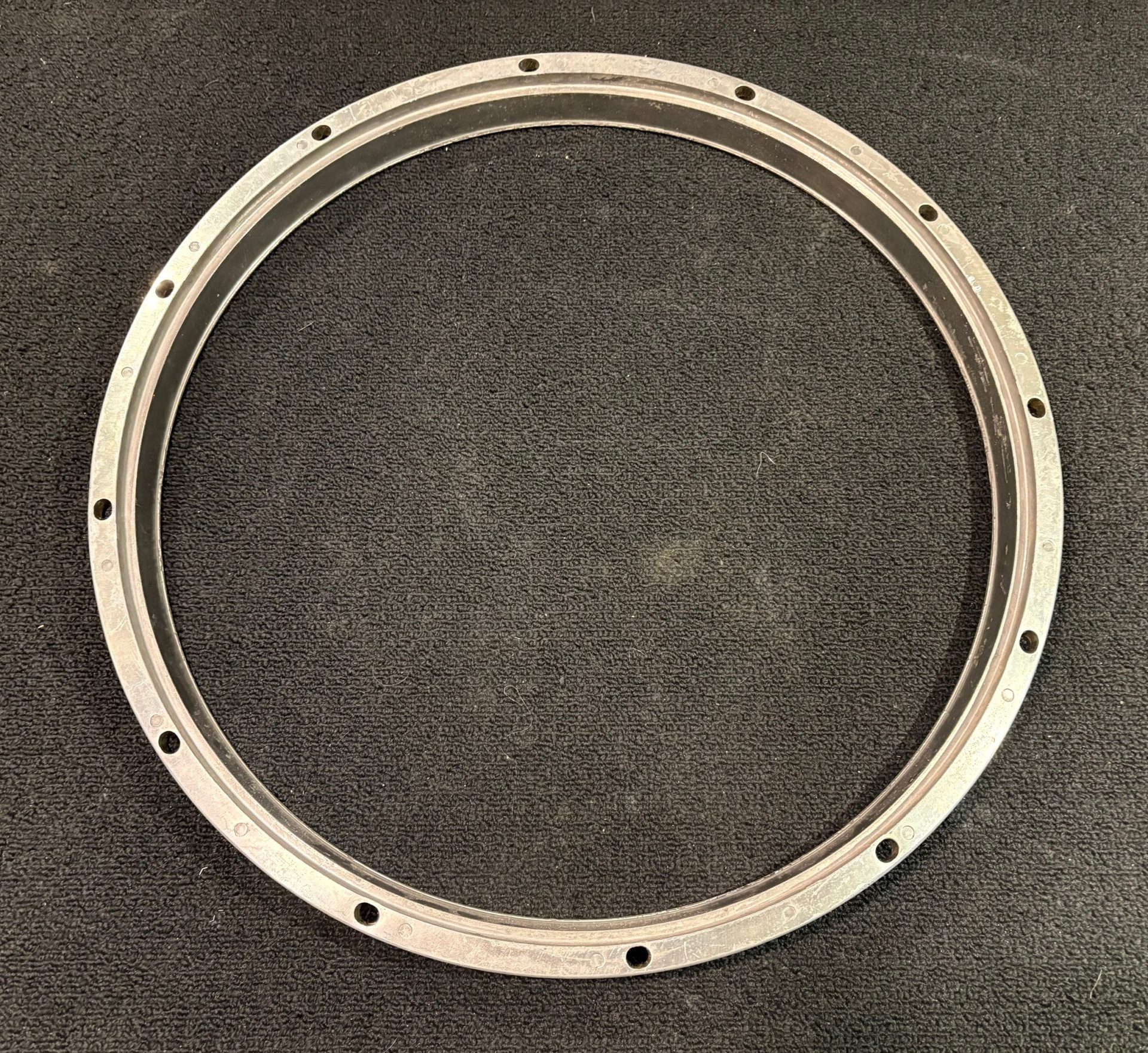 Ludwig Used 14 In. 12 Ear Die Cast Snare Batter Hoop 3 Ludwig Vintage die cast 14 inch 12 ear Snare Batter Hoop Underside