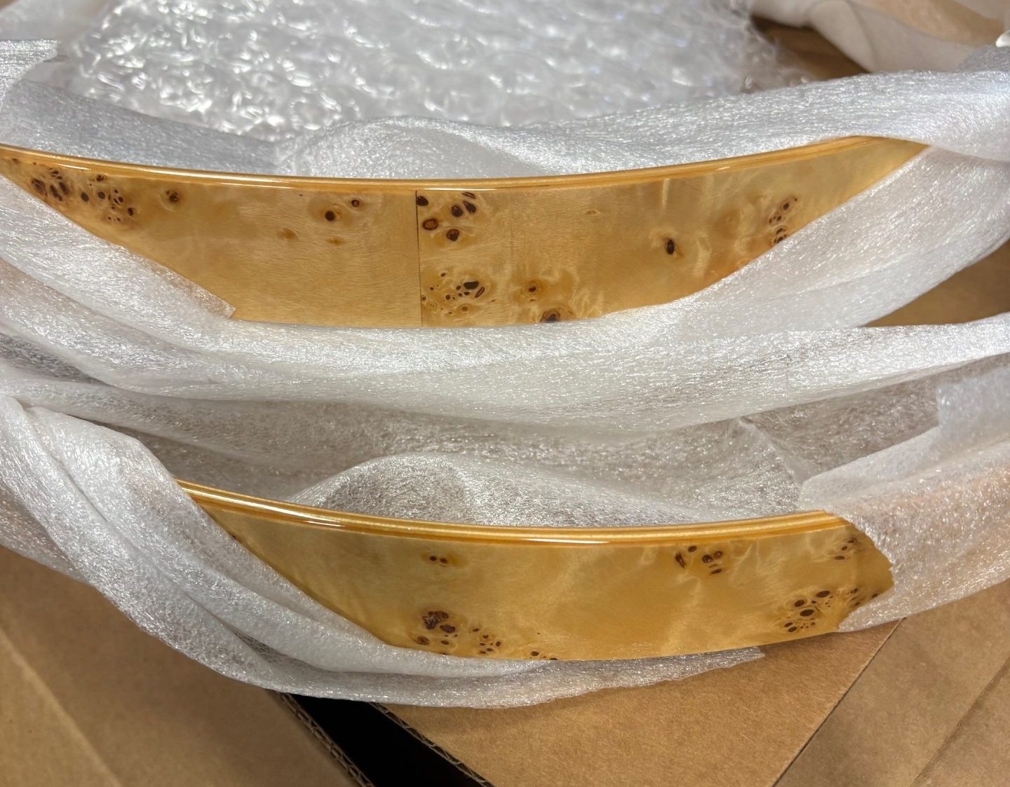 DW Parts Pair of 22 in. Exotic Mapa Burl Bass Drum Hoops 1 DW Pair of Maple 22 inch Bass Drum Hoops Exotic Mapa Burl